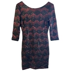 Fredericks of Hollywood Black & Red Sequence  Dress